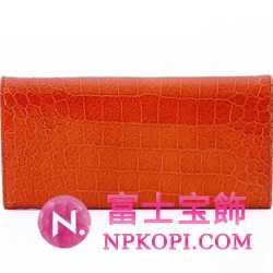 ミュウミュウ MIU MIU クロコ型押しエナメルレザー長財布 サイフ 財布 さいふ オレンジ 5m1109-nkg-f0365